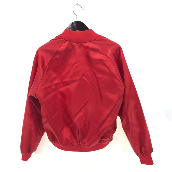 AUBURN CINCINNATI Reds XL Vintage Red Satin Bomber - Picture 3 of 3